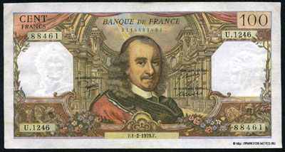 Франция банкнота 100 франков 1979