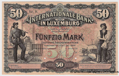 Banque internationale à Luxembourg 50 mark 1900