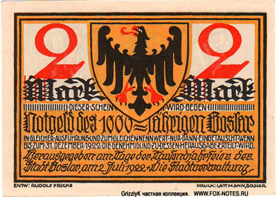 Stad Goslar am Harz Gutschein. 1920.