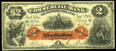 Commercial bank of Newfoudland 2 dollars 1888