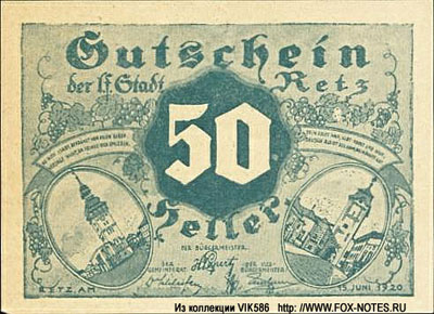Stadtgemeinde Retz 50 heller notgeld