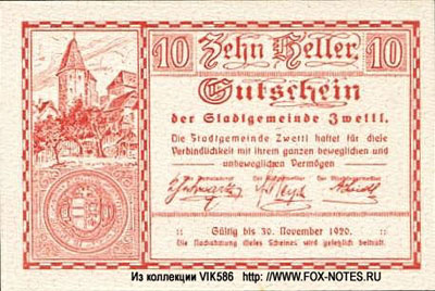 Gemeinde Zwettl 10 Heller 1920