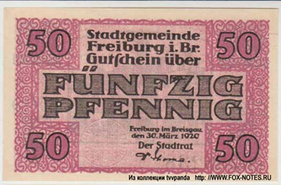 Freiburg im Breisgau 50 пфенннигов 1920