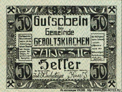 Gemeinde Geboltskirchen 50 heller notgeld