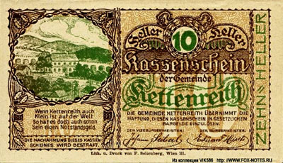 Gemeinde Kettenreith 10 heller notgeld