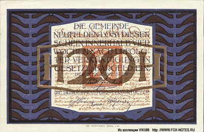 Notgeld Österreich Gemeinde Neufelden 20 heller