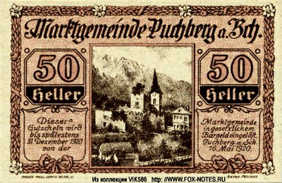 Marktgemeinde Puchberg am Schneeberg 50 heller notgeld