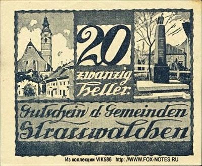 Notgeld Österreich Gemeinde Strasswalchen 20 heller 1920