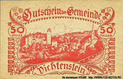Gemeinde Vichtenstein 50 heller 1920 notgeld