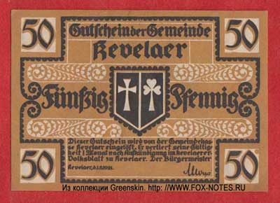 Gemeinde Kevelaer 50 pfennig notgeld