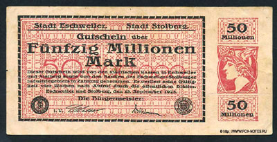 Eschweiler und Stolberg 50 millionen mark