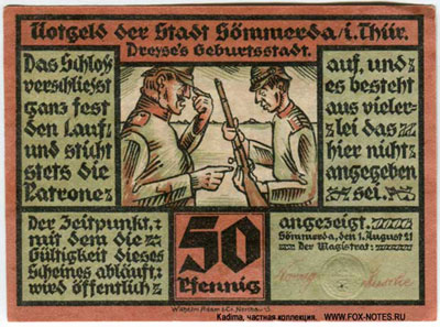 Stadt Sömmerda i Thür. Notgeld 1.8.1921