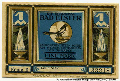 Sparkasse Bad Elster 1 mark 1922
