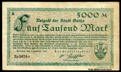 Stadt Gotha Notgeld 5000 Mark 1923