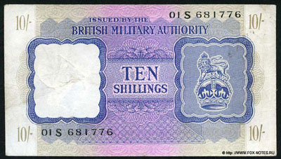 British Military Authority  10 shillings 1943