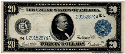 US Federal Reserve Notes 20 dollars Series of 1914 