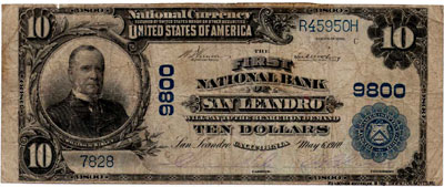 First National Bank in Berkeley 10 dollars 1902