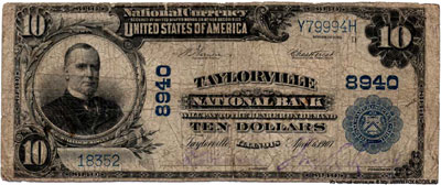 Taylorville National Bank 10 dollars 1902