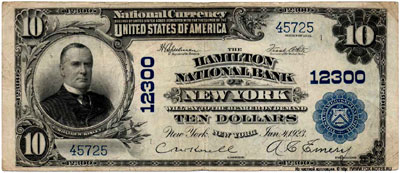 The Hamilton National Bank of New York 10 dollars 1902