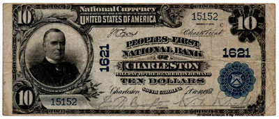 Peoples-First National Bank of Charleston 10 dollars 1902