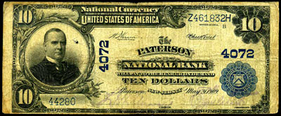 The Paterson National Bank 10 dollars series 1902