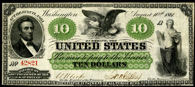 USA The Demand Notes 10 dollars 1861 Fr7