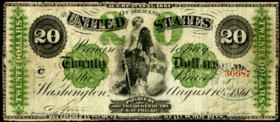 USA The Demand Notes 20 dollars 1861 Fr12