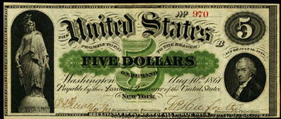 USA The Demand Notes 10 dollars 1861