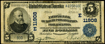 Nacional Bank of North Philadelphia  5 dollars Series 1902
