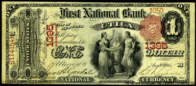 The First National Bank Utica 1  dollar Series 1875
