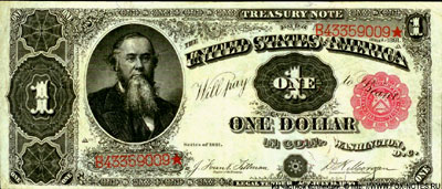 Treasury Note 1 dollar series 1891 USA