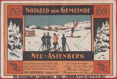 Gemeinde Neu-Astenberg 50 Pfennig 1921 Notgeld