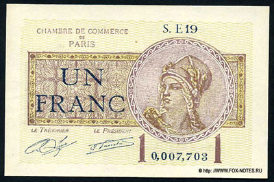 Paris, Cambre de Commerce 1 franc 1922