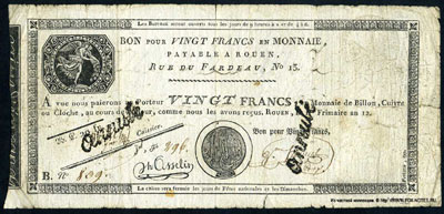 Caisse d'Echange des Monnaies, ROUEN 20 francs