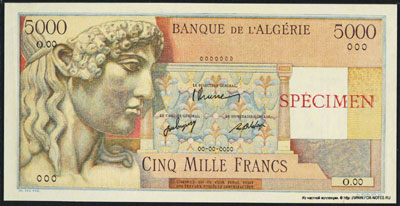 BANQUE DE L'ALGÉRIE 5000 francs 1946