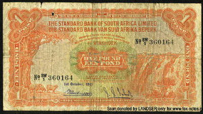 Standart Bank of South Africa Limited 1 pound 1943