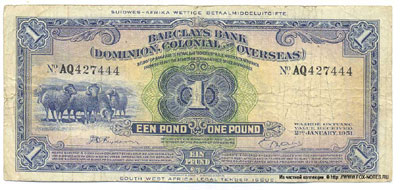 Barclays Bank (Dominion, Colonial & Overseas) 1 pound 1951