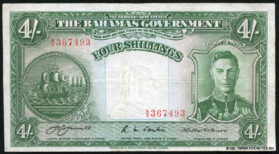 Bahamas Governement  4 shillings 1936