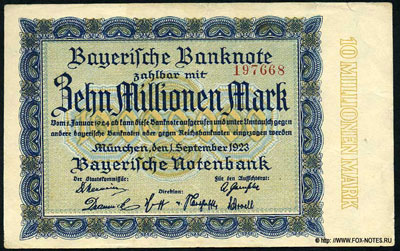 Bayerische Notenbank 10000000000 mark 1923