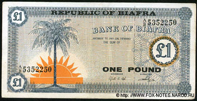 BANK OF BIAFRA 1 pound 1967