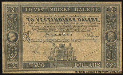 Датская Вест-Индия 2 риксдалера 1899