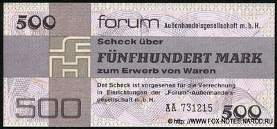 Der Forum Außenhandelsgesellschaft m.b.H. 500 mark