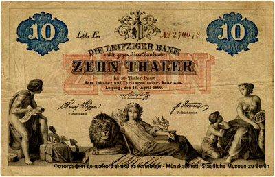 Leipziger Bank  10 thaler 1866
