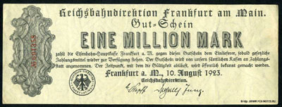 Reichsbahndirektion Frankfurt am Main 1000000 mark 1923