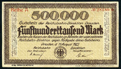 Reichsbahndirektion Dresden 500000 ьфкл