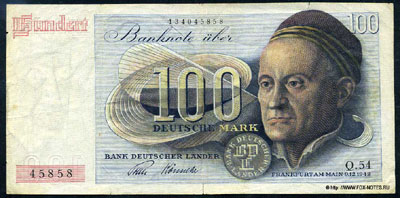 ФРГ Bank Deutscher Länder 100 марок 1948. банкнота