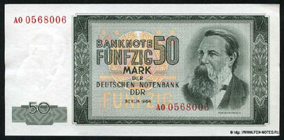 Deutschen Noten Bank Banknote 50 Mark 1964 / ГДР Банкнота 50 марок 1964