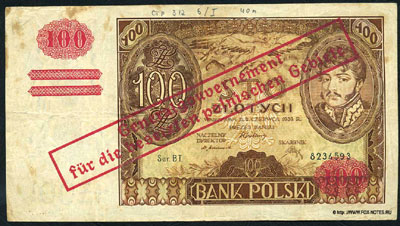 Генерал-губернаторство банкнота 100 злотых