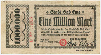 Stadt Bad Ems 1000000 Mark