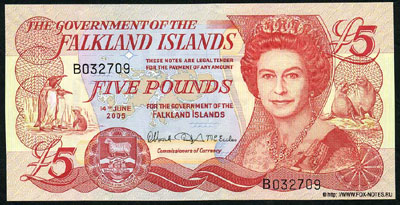 Фолклендские острова 5 фунтов 2005